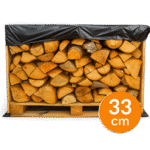Caisse de bûches de bois 33 cm Prati’Bûches – bois traditionnel sec prêt à l’emploi.