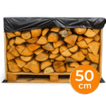 Caisse de bûches de bois 50 cm Prati’Bûches – bois traditionnel sec prêt à l’emploi.
